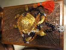  Sri Yantra Altar Yoga mala Rudraksha Garnet  moonstone