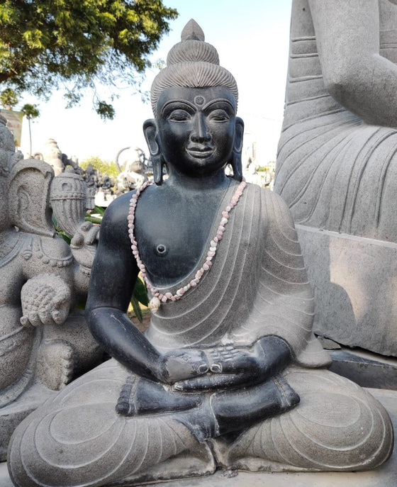 PRE ORDER-Natural Stone Meditating Buddha Garden Statue Dhyana Budha