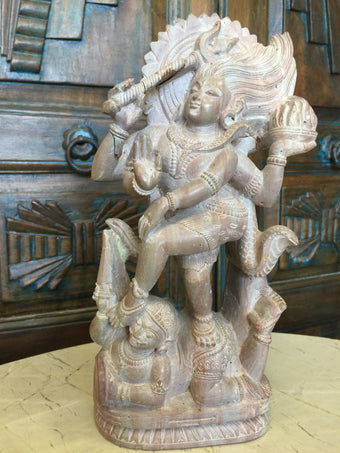 Dancing Shiva Stone Sculpture Hand Carved Transformation Energy Home Decor Statue