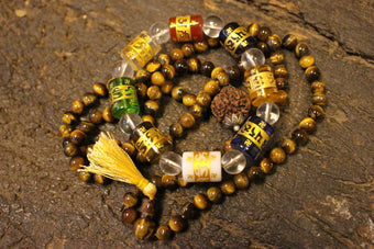 Courage Integrity Mala Beads Natural Tiger Eye Yoga Necklace