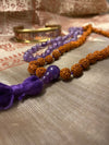 Amethyst Mala beads Rudraksha Japamala & Bracelet JAI MATA DI