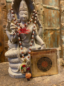  Growth Altar- Shri Bhairav Yantra, Hand Knotted Rudraksha Quartz