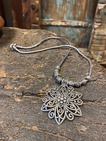 Recycled Lotus Pendant Handmade Holistic Necklaces, Yoga Jewelry