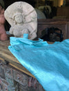 Pair of Turquoise Curtains Crushed Velvet Feel Drapes for Windows