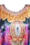 Kaftan Maxi Dress, Bohemian Housedress Kaftan, Multicolor Printed L-4XL