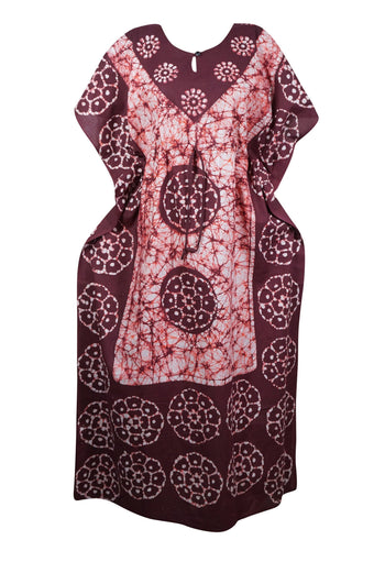 Caftan Maxi Dresses, Maternity Dress, Maroon White Summer L-3XL