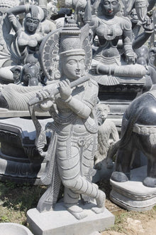  PRE ORDER-Natural Granite Stone Fluting Krishna Holistic Garden Statue Handmade