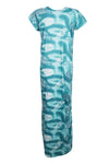 Maxi Dress, Nightgown, Ocean blue Floral Printed M