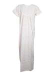 Nightgown Caftan Dress, Kaftan, Light Pink Floral Printed XL