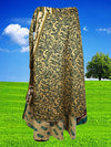 Womens Green Beige Floral Double Layers Wrap Skirts Valentine Gift One size