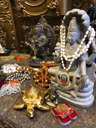  indian statues, vishnu, malabeads, altars