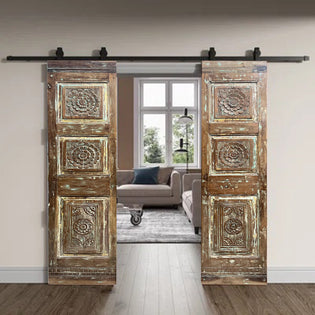  A Rustic Revival: Bold Decor & Hand-Carved Doors in a California Farmhouse | Mogulinterior