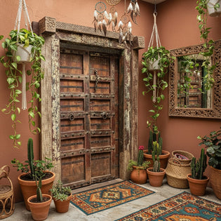  A Rustic Revival: Bold Decor & Hand-Carved Doors in a California Farmhouse | Mogulinterior