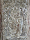 Vintage Temple Door Dancing Ganesha Wall Panel Ornate Studs Carved Barn Door 84x41