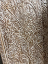 Tree of Life Carved Wood Wall Panel – Whitewashed Floral Barn Door Wall Art