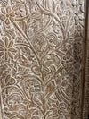 Tree of Life Carved Wood Wall Panel – Whitewashed Floral Barn Door Wall Art