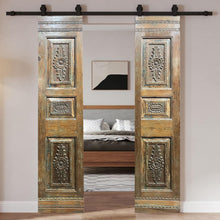  Vintage Carved Doors Brass Stud Floral Pantry Double Barn Doors