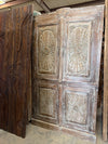 Antique Sunburst Carved Cabinet with Brass Studs Rustic Wardrobe Armoire 76x43