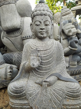 PRE ORDER-Natural Granite Stone Buddha Garden Statue, Meditating Sculptures