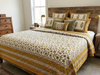 Yellow & White Handloom Cotton Bedspread | Indian Floral Leaf Print Bedcover for Queen