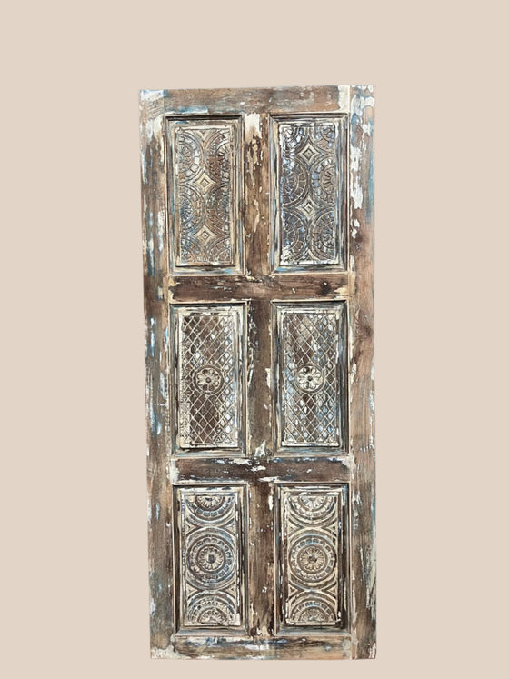 Floral Geometric Carved Door Rustic Farmhouse Statement Doors 