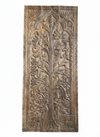 Hand-Carved Tree of Life with Elephants Wooden Barn Door Wall Panel 84x36
