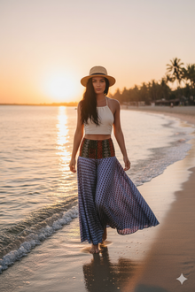  Bohemian Deep Purple Wide-Leg Palazzo Pants – Elegant, Breezy & Effortlessly Chic SM