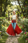 Bohemian Blue & Red Palazzo Pants – Handcrafted, Breezy & Effortlessly Stylish Pants SM
