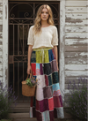Women Vintage Assorted Maxi Patchwork Skirt Colorful Boho Skirt, Patchwork Skirts S/M/L