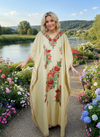 Women's Yellow Kaftan Maxi Dress – Embroidered Boho Caftan for Effortless Style L-2XL