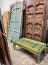 Antique Carved Door Coffee Table Rustic Green Old Door Accent Table