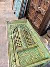 Antique Carved Door Coffee Table Rustic Green Old Door Accent Table