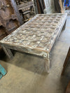 Antique Lotus Carved Coffee Table Whitewash Hand Carved Hall Table