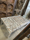 Antique Lotus Carved Coffee Table Whitewash Hand Carved Hall Table