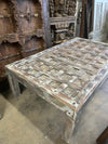 Antique Lotus Carved Coffee Table Whitewash Hand Carved Hall Table
