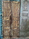 Antique Double Doors Rustic Brass Studs Carved Wooden Barn Doors 80