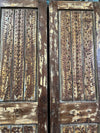 Antique Double Doors Rustic Brass Studs Carved Wooden Barn Doors 80