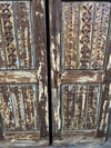 Antique Double Doors Rustic Brass Studs Carved Wooden Barn Doors 80