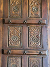 Antique Carved Wood Indian Door with Brass Studs Hinged or Sliding Barn Door 96
