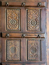 Antique Carved Wood Indian Door with Brass Studs Hinged or Sliding Barn Door 96