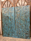 Vintage Door Lotus Mandala Carved Barn Door Rustic Wall Art Headboard 80x36