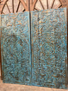 Vintage Door Lotus Mandala Carved Barn Door Rustic Wall Art Headboard 80x36