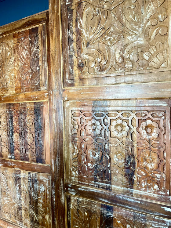Artistic Carved Door, Reclaimed Indian Door, Sliding barn door, 7x3