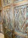 Vintage Carved Wood Barn Doors Pantry Closet 84x36