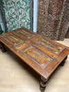Takht Carved Wood Coffee Table – Plantation Style Living Room Table