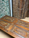 Takht Carved Wood Coffee Table – Plantation Style Living Room Table