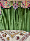 Picnic Blanket Indi Boho Floral Paisley Bedspread, Red Green Block Printed Throw
