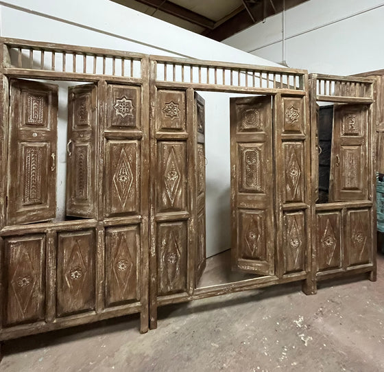 Carved Statement Door Whitewash Rustic Teak Door Vintage Indian Door 84X59