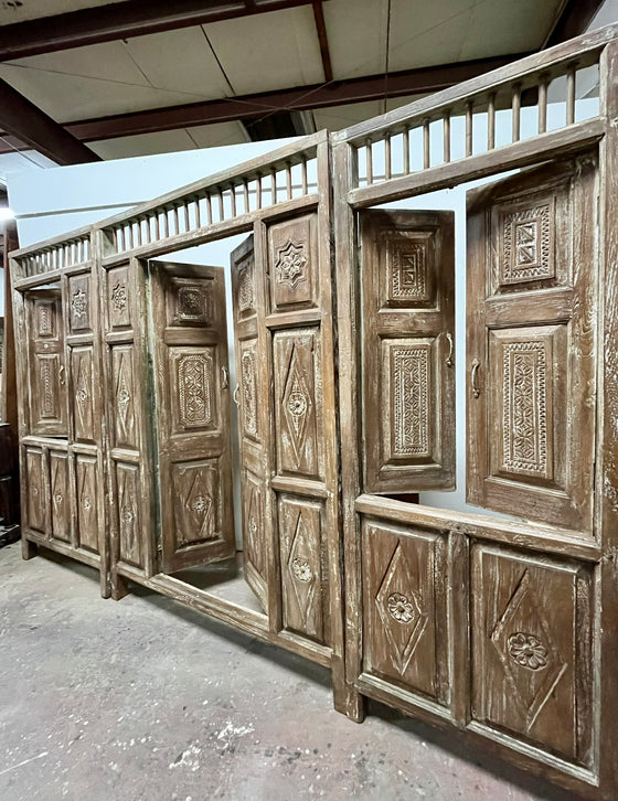 Carved Statement Door Whitewash Rustic Teak Door Vintage Indian Door 84X59