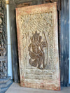 Vintage Dancing Ganesha Wall Art Brass Studs Custom Temple Barn Door 84